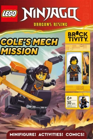 Book cover of LEGO NINJAGO: Dragons Rising: Cole's Mech Mission (Activity Book with Minifigure)