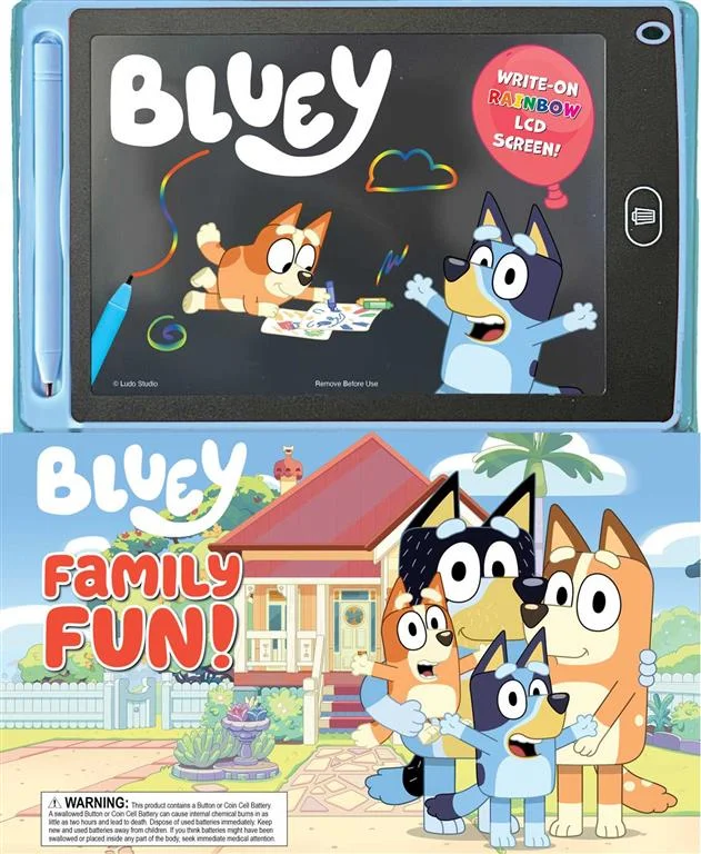 Book cover of Bluey: Family Fun! (Write-On Rainbow LCD Screen!)
