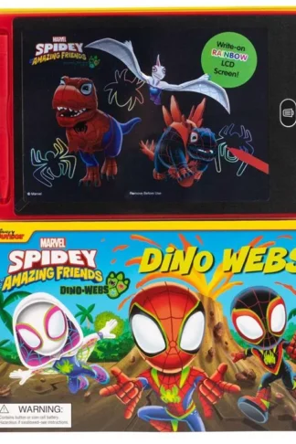 Book cover of Marvel: Spidey and His Amazing Friends: Dino Webs! (Write-On Rainbow LCD Screen!)