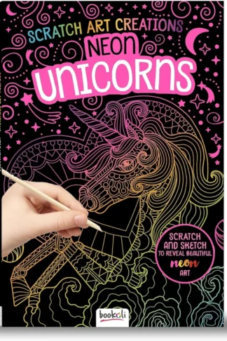 Book cover of Scratch Art Creations: Neon Unicorns