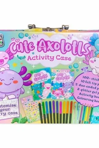Book cover of Colour & Carry: Cute Axolotls Activity Case
