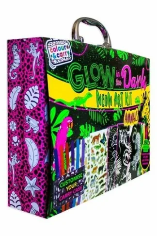 Book cover of Colour & Carry: Glow in the Dark Animals (Neon Art Activity Book)