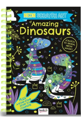 Book cover of Scratch Art Stencils: Neon Dinosaurs