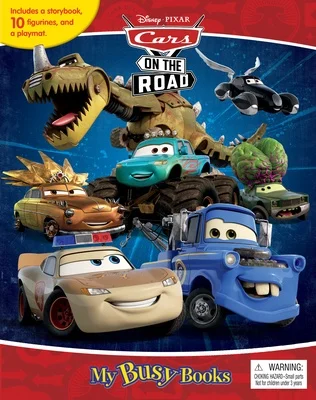 Book cover of Disney Pixar Cars On The Road: My Busy Books (Storybook, 10 Figurines, Playmat)