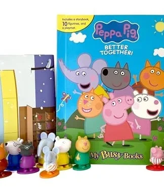 Book cover of Peppa Pig: Better Together! My Busy Books (Storybook, 10 Figurines, Playmat)