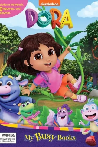 Book cover of Nickelodeon Dora: My Busy Books (Storybook, 10 Figurines, Playmat)