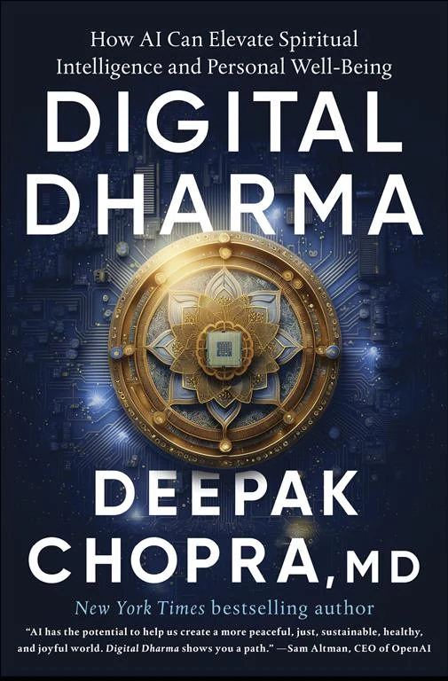 Digital Dharma: How AI Can Elevate Spiritual Intelligence and Personal Well-Being by Deepak Chopra book cover