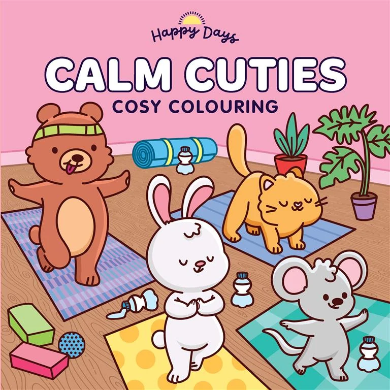 Happy Days: Calm Cuties Cosy Colouring book cover