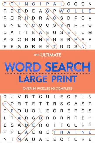 Large Print Puzzle Book - Word Search - Orange book cover