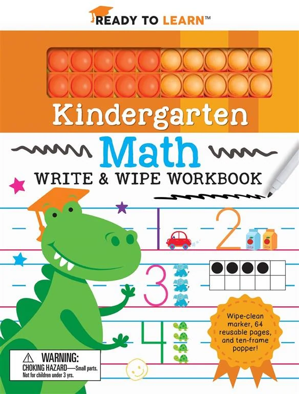 Ready to Learn: Kindergarten Math Write & Wipe Workbook with Popper book cover