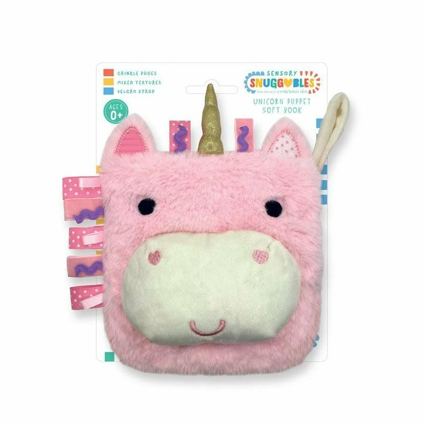 Sensory Snuggables Unicorn Puppet Soft Book book cover