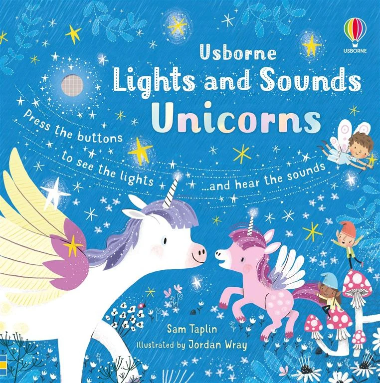 Usborne Lights and Sounds: Unicorns by Sam Taplin book cover