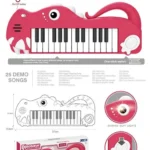 كيبورد لعبة ديناصور وردي Dinosaur Keyboard (328-51)