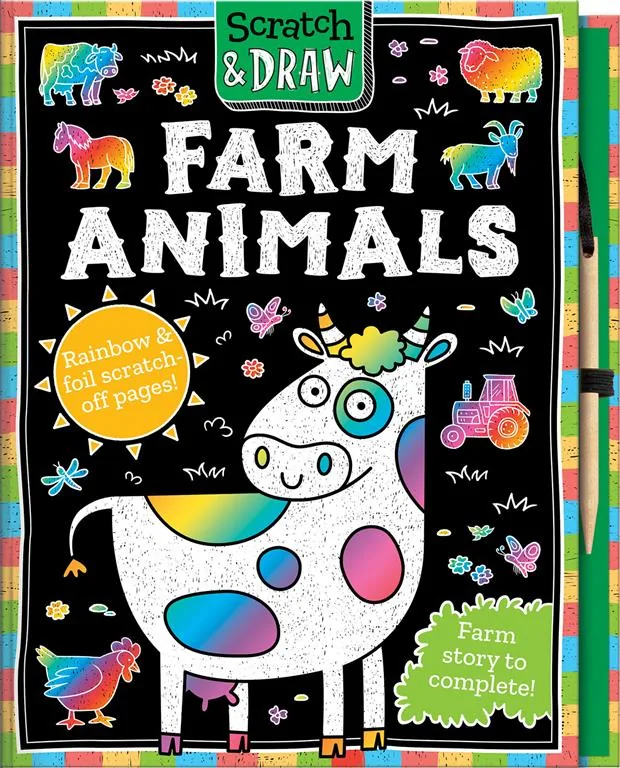 Farm Animals: Scratch & Draw
