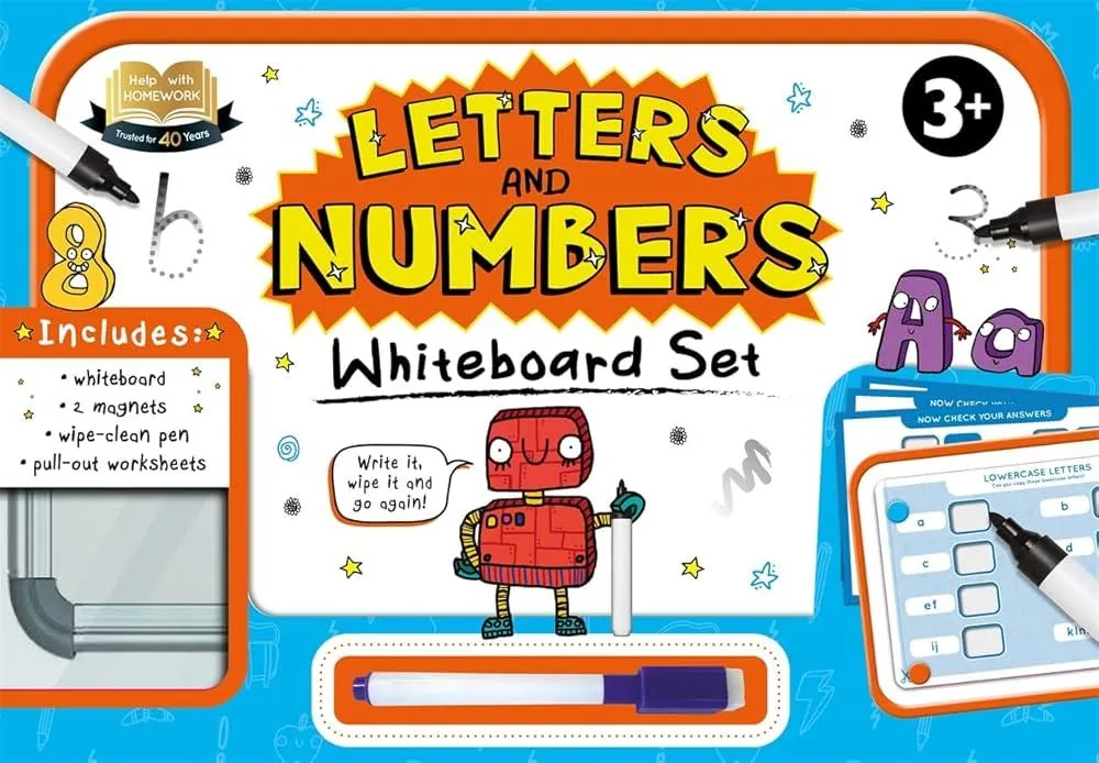 Help With Homework: 3+ Letters & Numbers Whiteboard Set