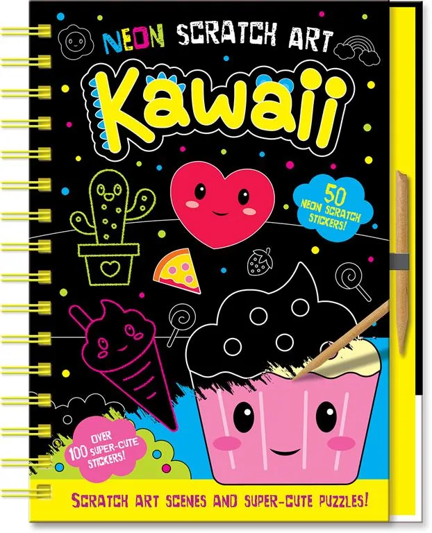 Neon Scratch Art: Kawaii